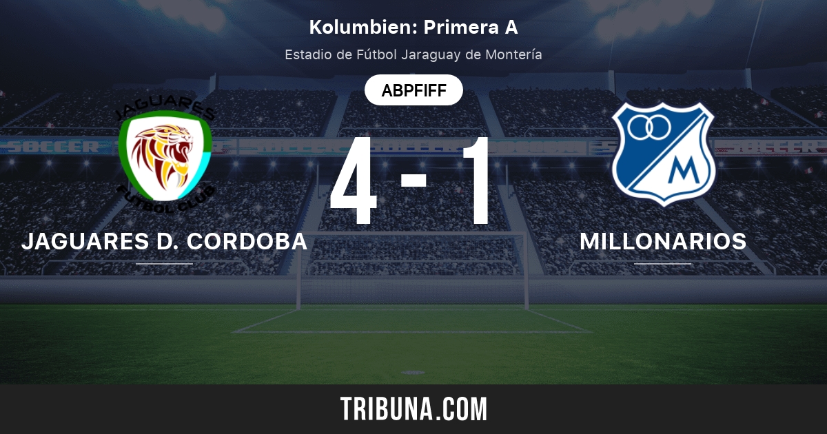 Jaguares D Cordoba Vs Millonarios Live Score Stream Und Head To Head Ergebnisse 09 02 2020 Vorschau Der Partie Jaguares D Cordoba Vs Millonarios Team Anstosszeit Tribuna Com