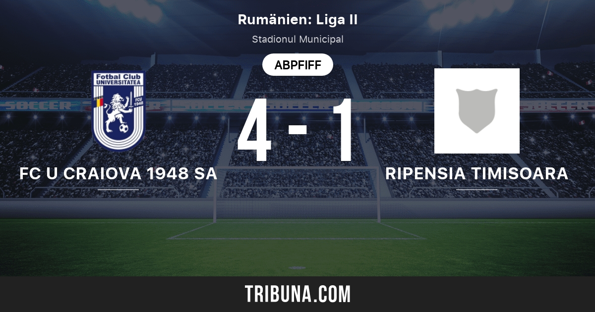 U Craiova 1948 Vs Ripensia Timisoara Live Score Stream Und Head To Head Ergebnisse 09 09 2020 Vorschau Der Partie U Craiova 1948 Vs Ripensia Timisoara Team Anstosszeit Tribuna Com