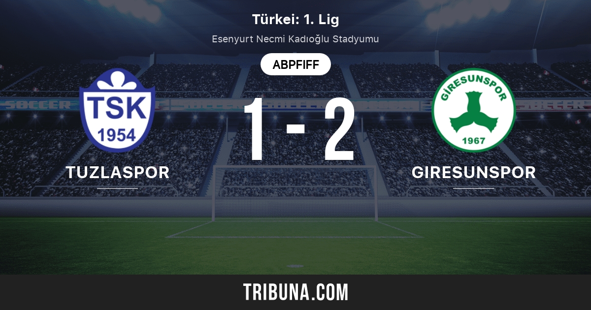 Tuzlaspor Vs Giresunspor Rangliste In 1 Lig 08 05 2021