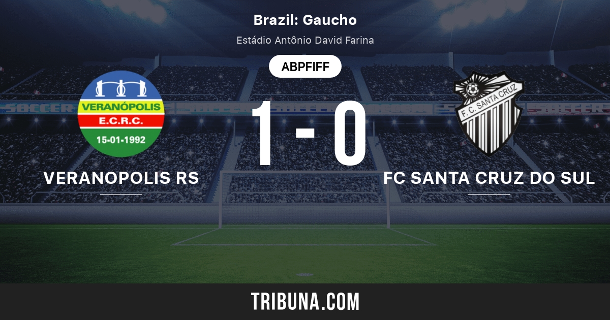 Veranopolis Rs Vs Fc Santa Cruz Do Sul Live Score Stream Und Head To Head Ergebnisse 05 02 2012 Vorschau Der Partie Veranopolis Rs Vs Fc Santa Cruz Do Sul Team Anstosszeit Tribuna Com