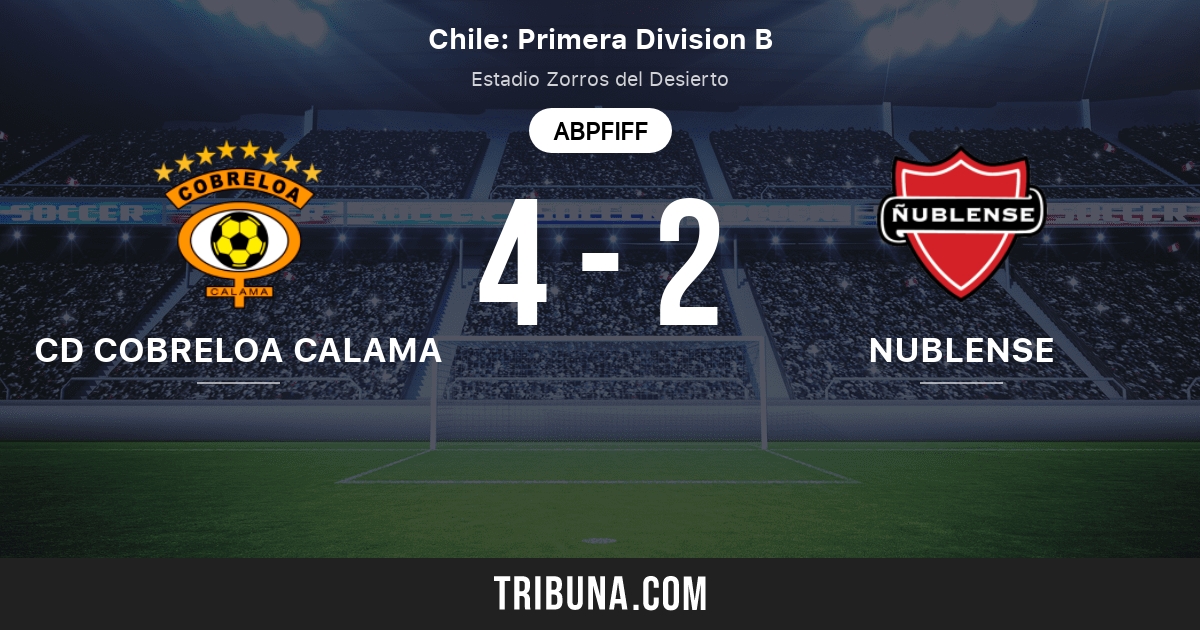Cd Cobreloa Calama Vs Nublense Live Score Stream Und Head To Head Ergebnisse 06 12 2020 Vorschau Der Partie Cd Cobreloa Calama Vs Nublense Team Anstosszeit Tribuna Com