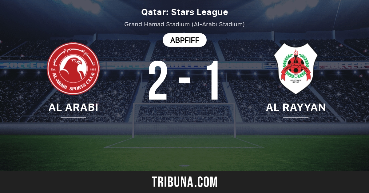 Al Arabi Vs Al Rayyan Live Score Stream Und Head To Head Ergebnisse 30 10 2021 Vorschau Der Partie Al Arabi Vs Al Rayyan Team Anstosszeit Tribuna Com