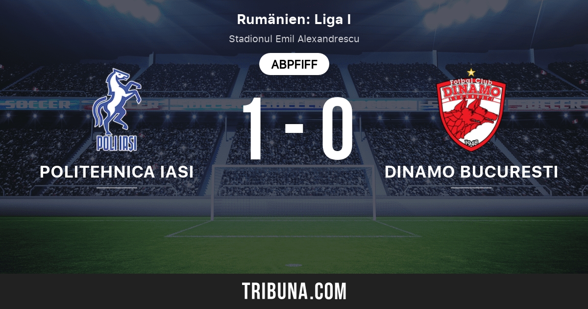 Csm Politehnica Iasi Vs Fc Dinamo Bukarest 1948 Live Score Stream Und Head To Head Ergebnisse 20 03 2021 Vorschau Der Partie Csm Politehnica Iasi Vs Fc Dinamo Bukarest 1948 Team Anstosszeit Tribuna Com
