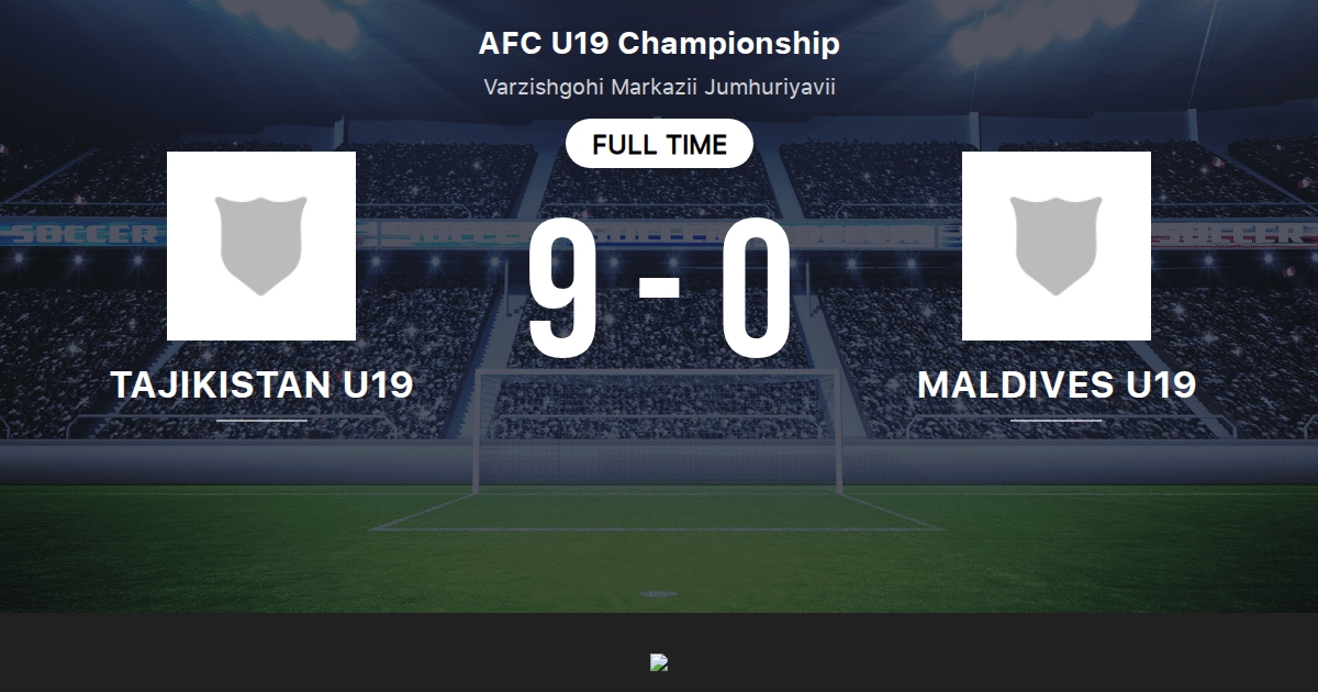 Tajikistan U19 Vs Maldives U19 Standings In Afc U19 Championship 10 02 2019
