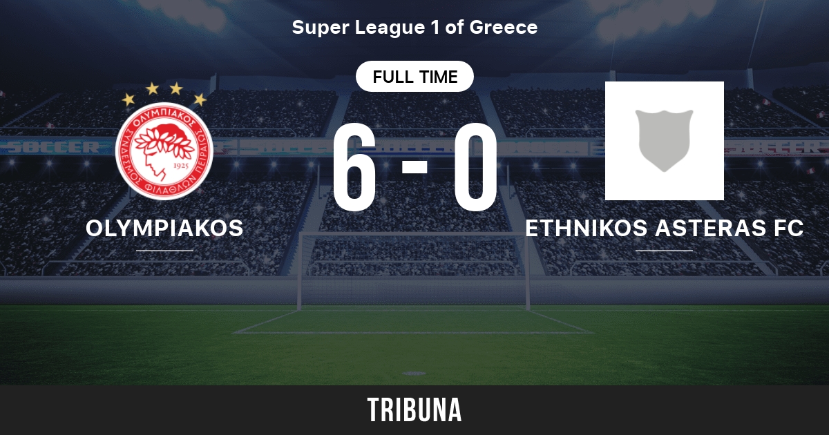 Olympiakos vs Ethnikos Asteras FC: Standings in Greece. Super League -  03/17/2002