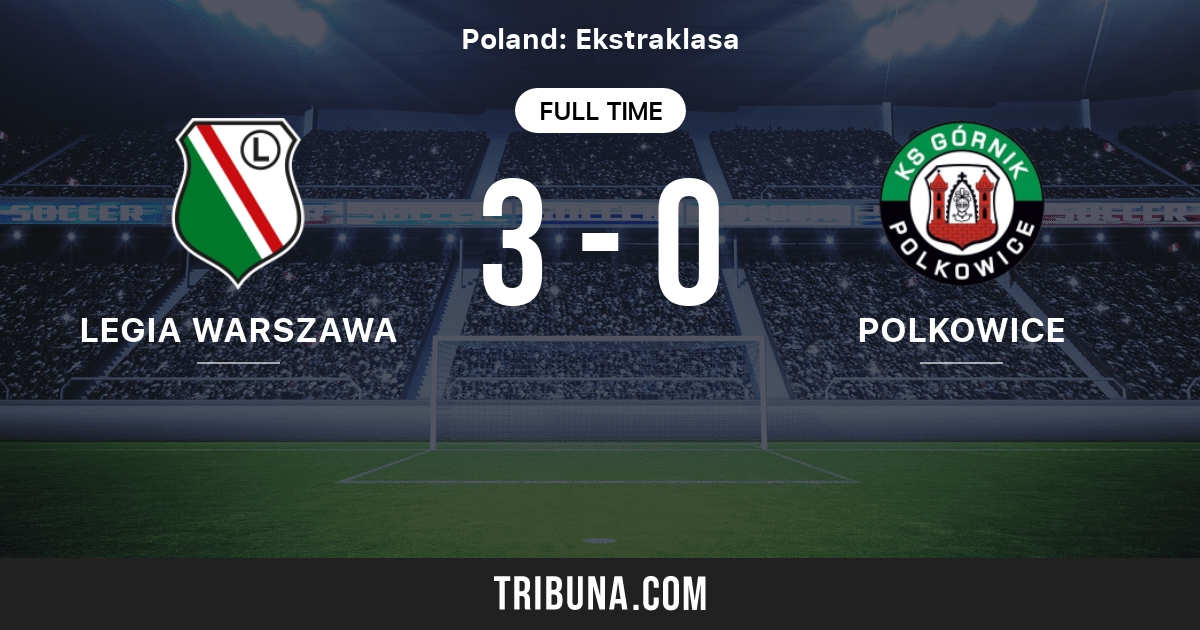 Legia Warschau vs Polkowice LiveScore, Stream und HeadtoHeadErgebnisse 4/8/2004. Vorschau
