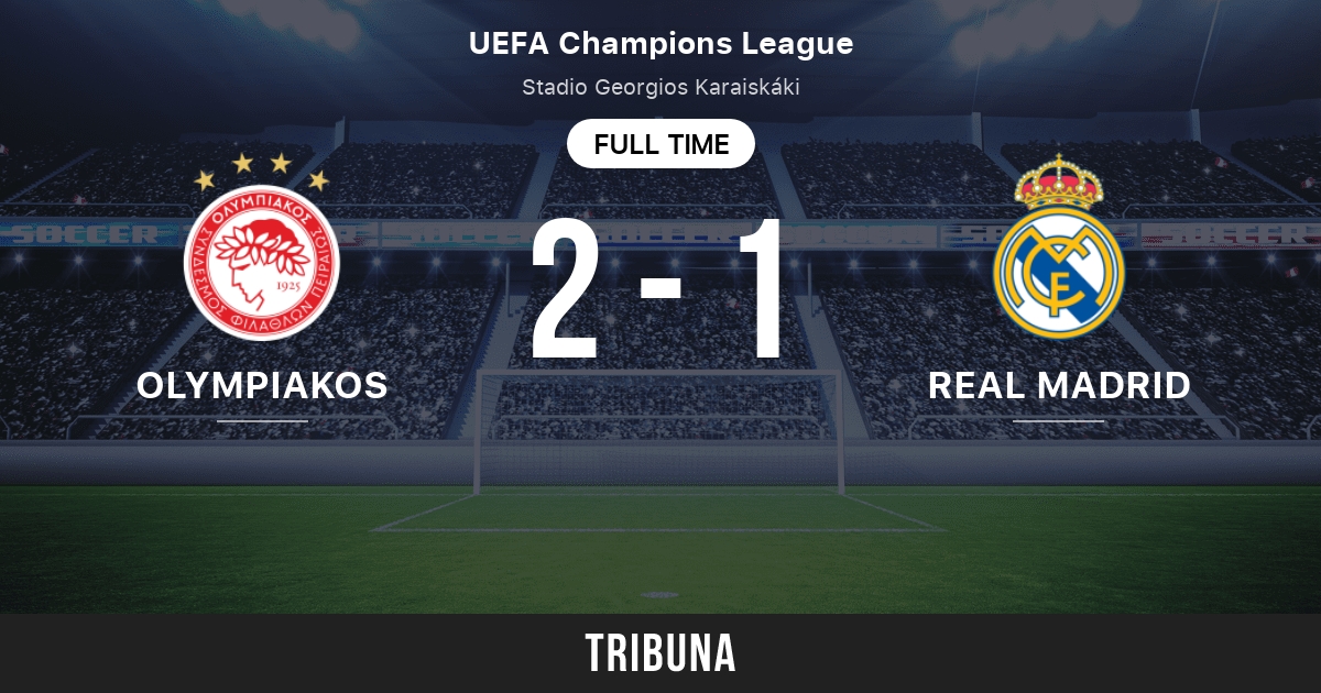 Olympiakos vs Real Madrid: Live Score, Stream and H2H results 12/6/2005.  Preview match Olympiakos vs Real Madrid, team, start time. Tribuna.com