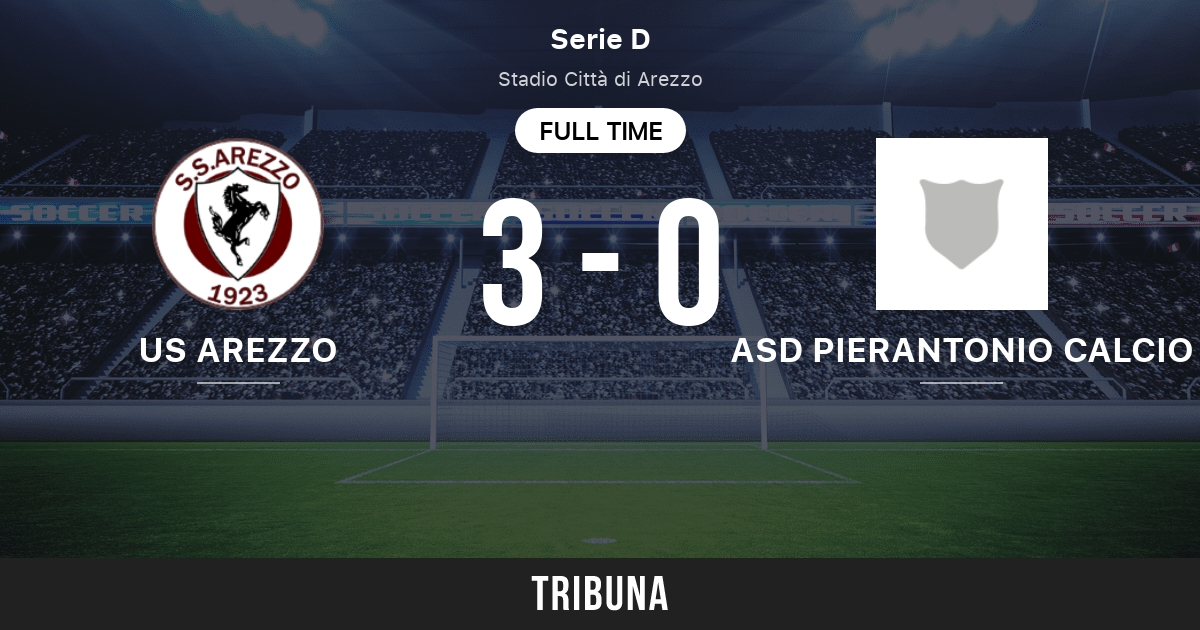 US Arezzo vs ASD Pierantonio Calcio: Score en direct, Stream et résultats  H2H 1/6/2013. Avant-match US Arezzo vs ASD Pierantonio Calcio, équipe,  heure de début. Tribuna.com