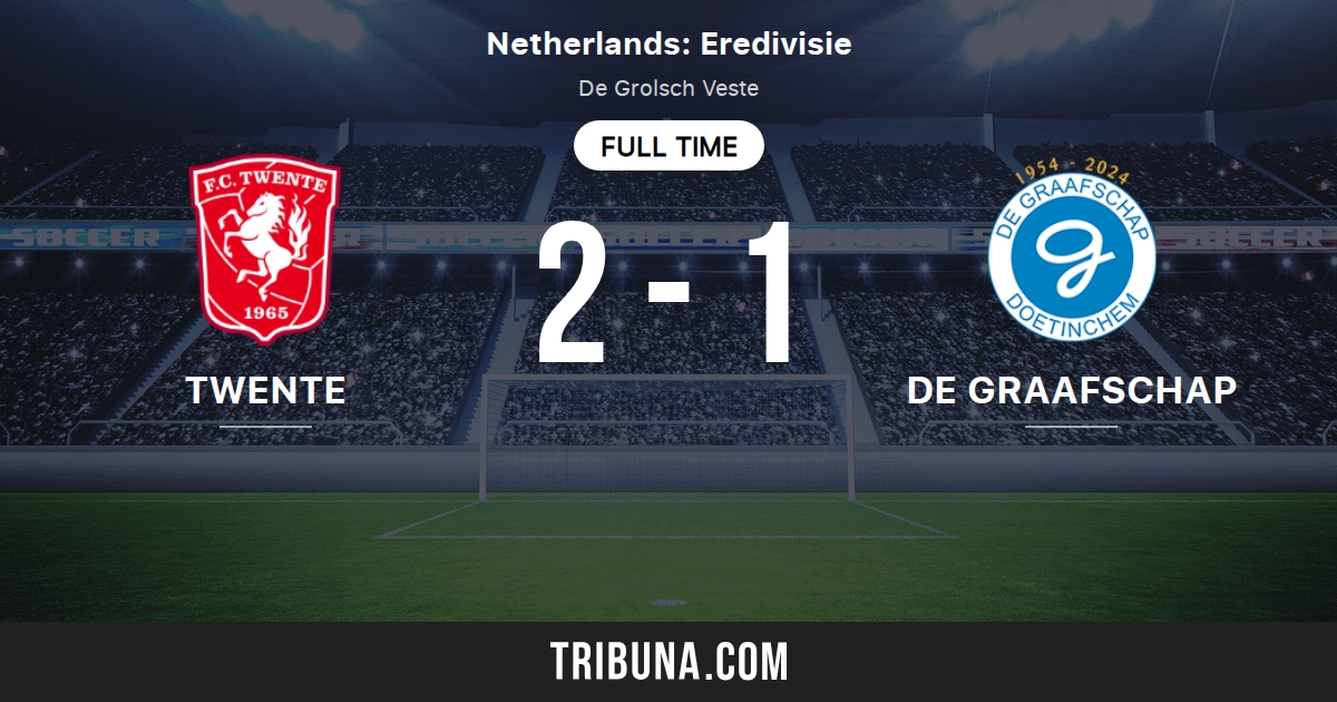 FC Twente vs De Graafschap: Score en direct, Stream et résultats H2H  10/27/2020. Avant-match FC Twente vs De Graafschap, équipe, heure de début.  Tribuna.com