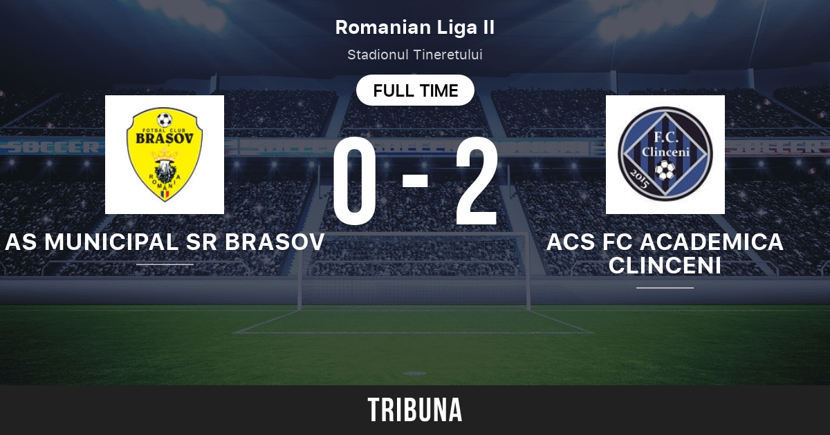 AS Municipal SR Brasov vs Acs FC Academica Clinceni: Head to Head  statistics match - 5/20/2017. Tribuna.com