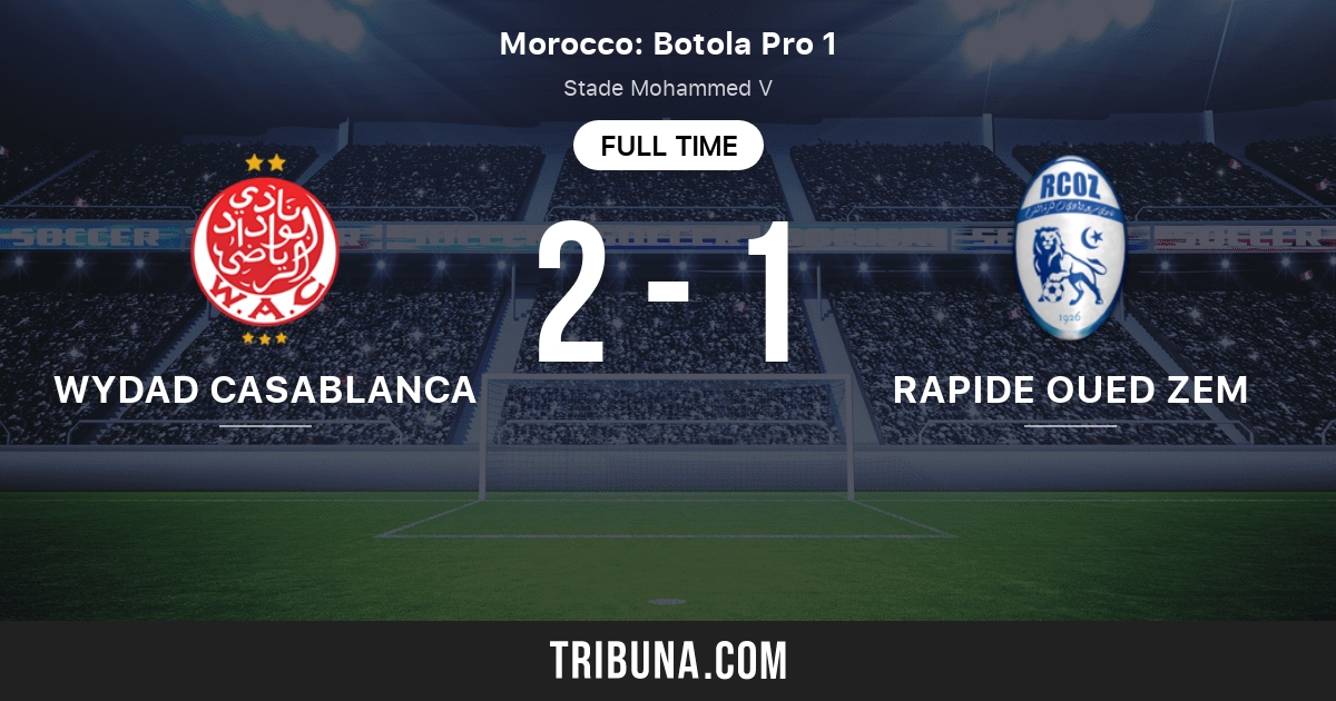 Wydad Casablanca Vs Rapide Oued Zem Live Score Stream And H2h Results 10 07 Preview Match Wydad Casablanca Vs Rapide Oued Zem Team Start Time Tribuna Com