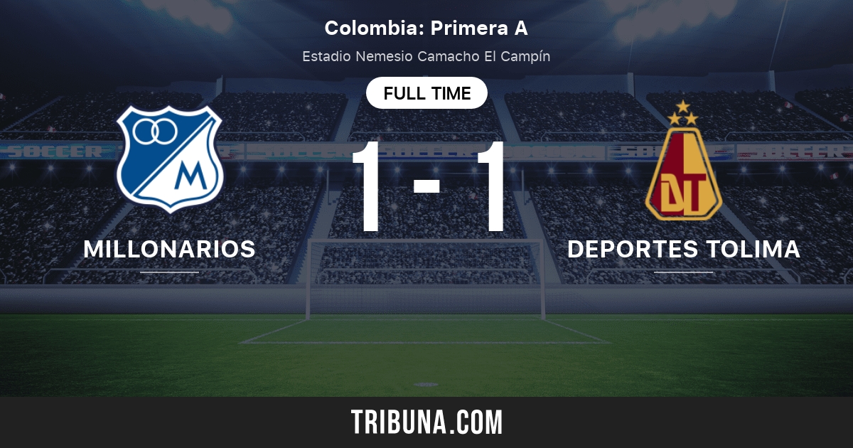 Deportes tolima millonarios bogota draw