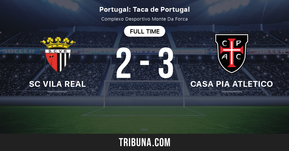 Sc Vila Real Vs Casa Pia Atletico Standings In Portugal Taca De Portugal 10 11