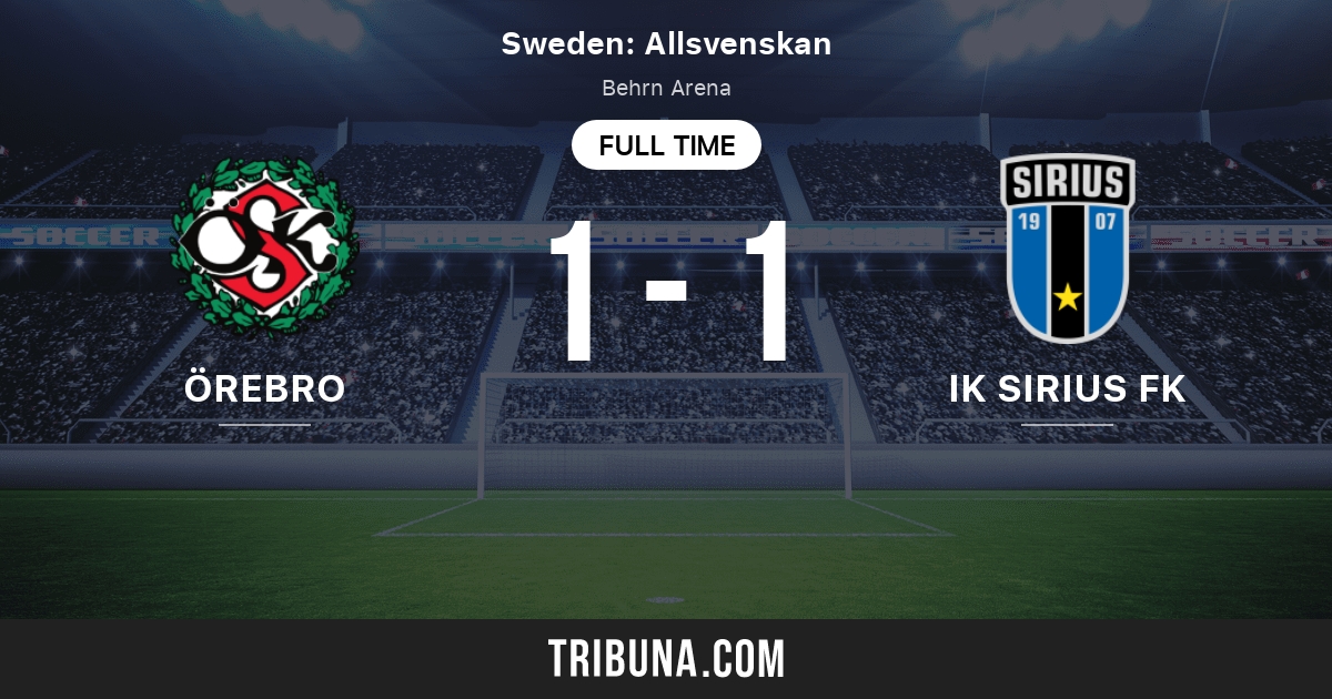 Orebro Vs Ik Sirius Fk Live Score Stream And H2h Results 08 22 2021 Preview Match Orebro Vs Ik Sirius Fk Team Start Time Tribuna Com