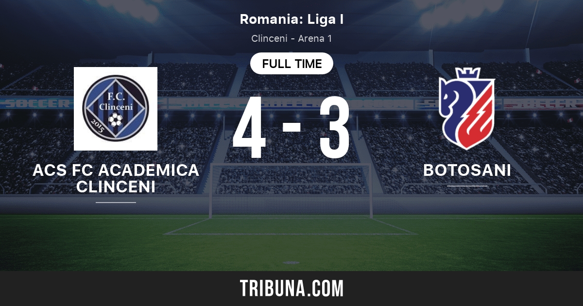Acs Fc Academica Clinceni Vs Fc Botosani Live Score Stream And H2h Results 05 14 2021 Preview Match Acs Fc Academica Clinceni Vs Fc Botosani Team Start Time Tribuna Com