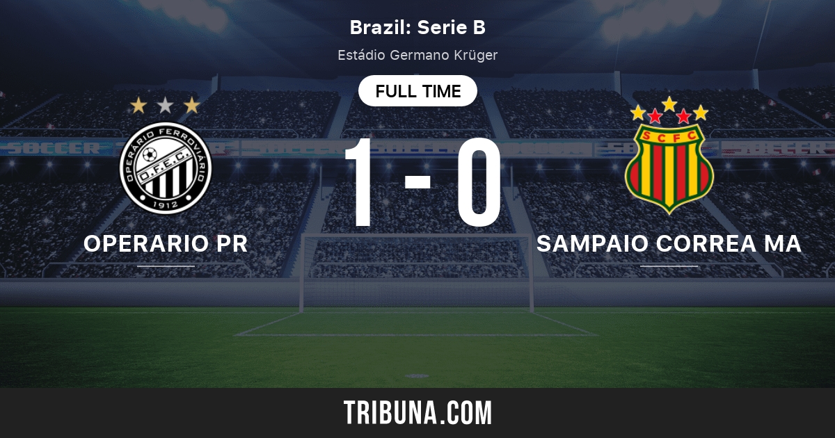 Operário X Sampaio Corrêa : Operario X Sampaio Correa Campeonato Brasileiro Serie B 11 12 2020 Free Fire Imagem / O confronto da 4ª rodada do torneio nacional, antes marcado para as 21h30, será disputado às 18h (de.