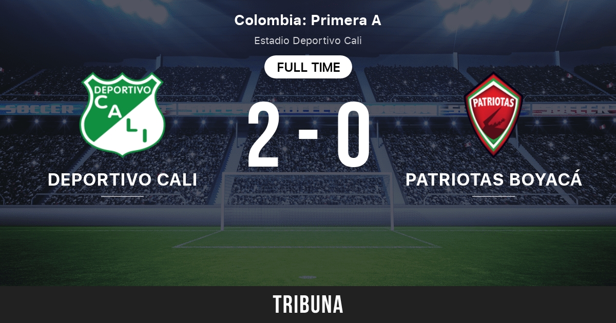 Deportivo Cali Vs Patriotas Boyaca Standings In Colombia Primera A 10 27 2021