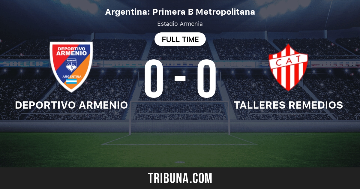 Talleres Remedios vs Deportivo Armenio: estadísticas del