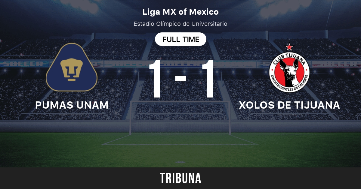 Xolos de Tijuana vs Pumas UNAM: Live Score, Stream and H2H results  6/30/2023. Preview match Xolos de Tijuana vs Pumas UNAM, team, start time.  Tribuna.com