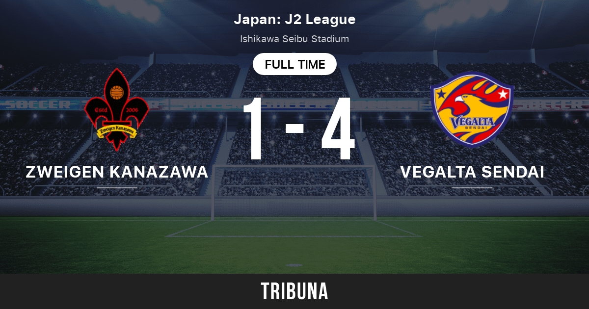 Zweigen Kanazawa Vs Vegalta Sendai Standings In J League 2 8 6 22