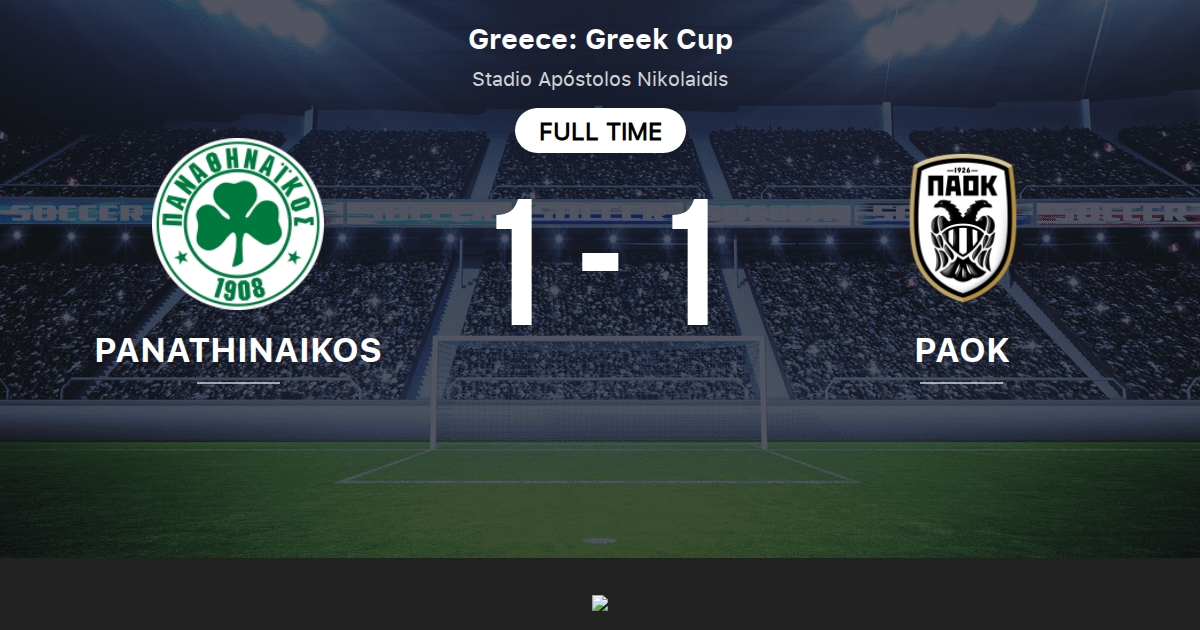 Panathinaikos vs PAOK Live Score, Stream and H2H results 1/26/2023