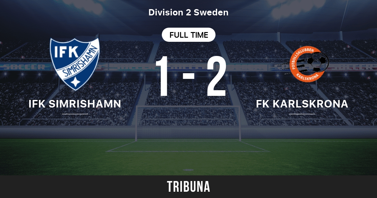Simrishamn vs Karlskrona: Statistiche Testa a testa del match - 10/22/2023.  Tribuna.com