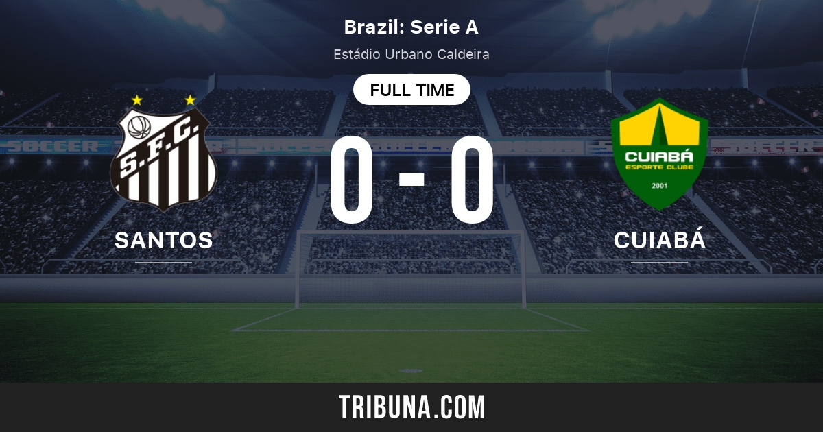 Santos vs Cuiaba Esporte Clube MT estadísticas del enfrentamiento directo 11/7/2023.