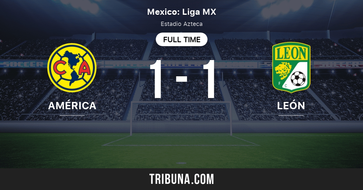 América vs León estadísticas del enfrentamiento directo 8/27/2023.