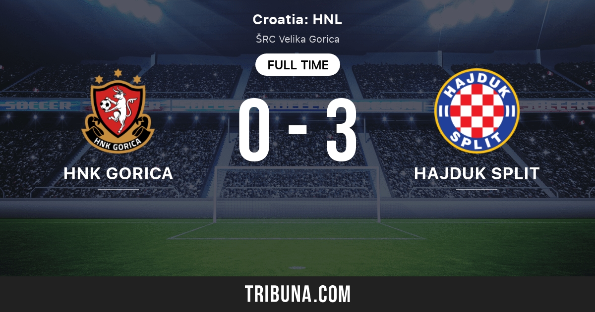 HNK Hajduk Split - HNK Gorica placar ao vivo, H2H e escalações