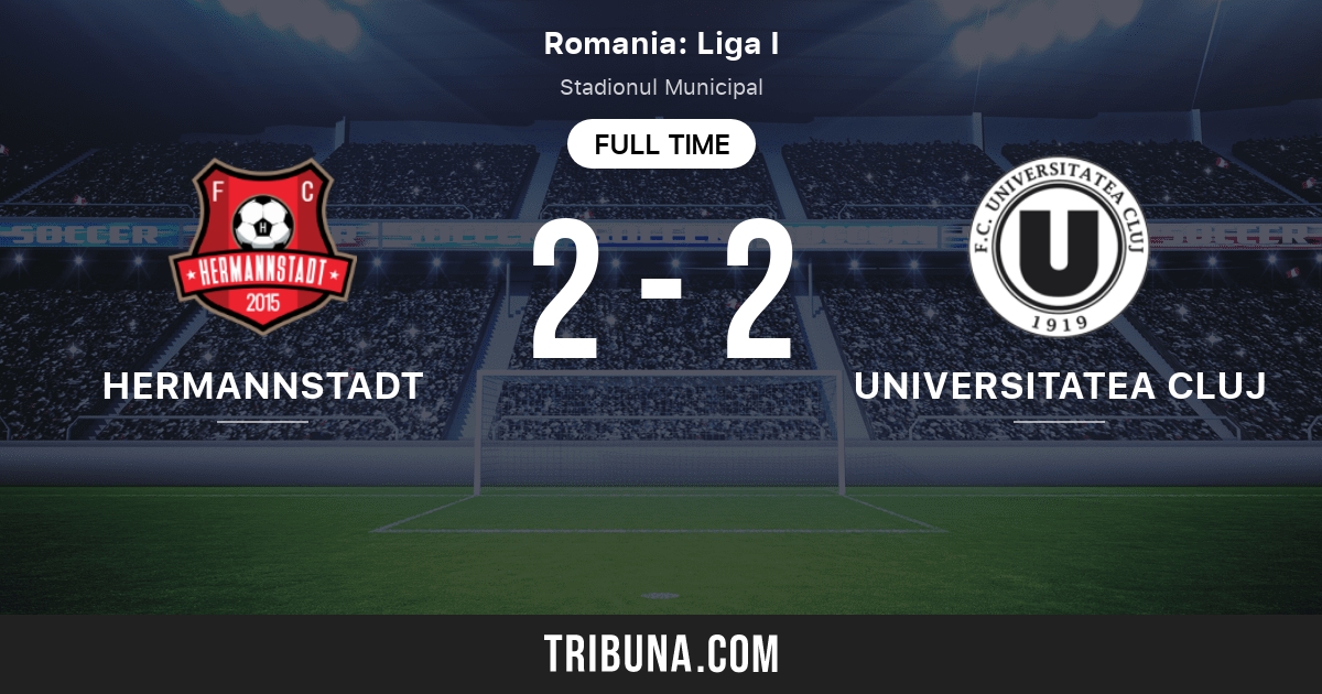 Universitatea Cluj vs AFC Hermannstadt: Live Score, Stream and H2H