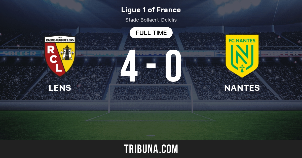 Lens vs Nantes estadísticas del enfrentamiento directo 10/29/2023