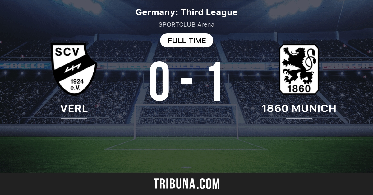 SC Verl 1924 - TSV 1860 München Head to Head Statistics Games, Soccer  Results 24/02/2024 - Soccer Database Wettpoint