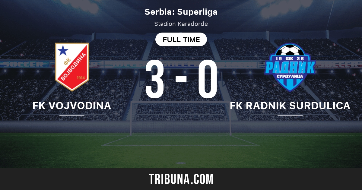 FK Vojvodina vs FK Radnik Surdulica: Live Score, Stream and H2H