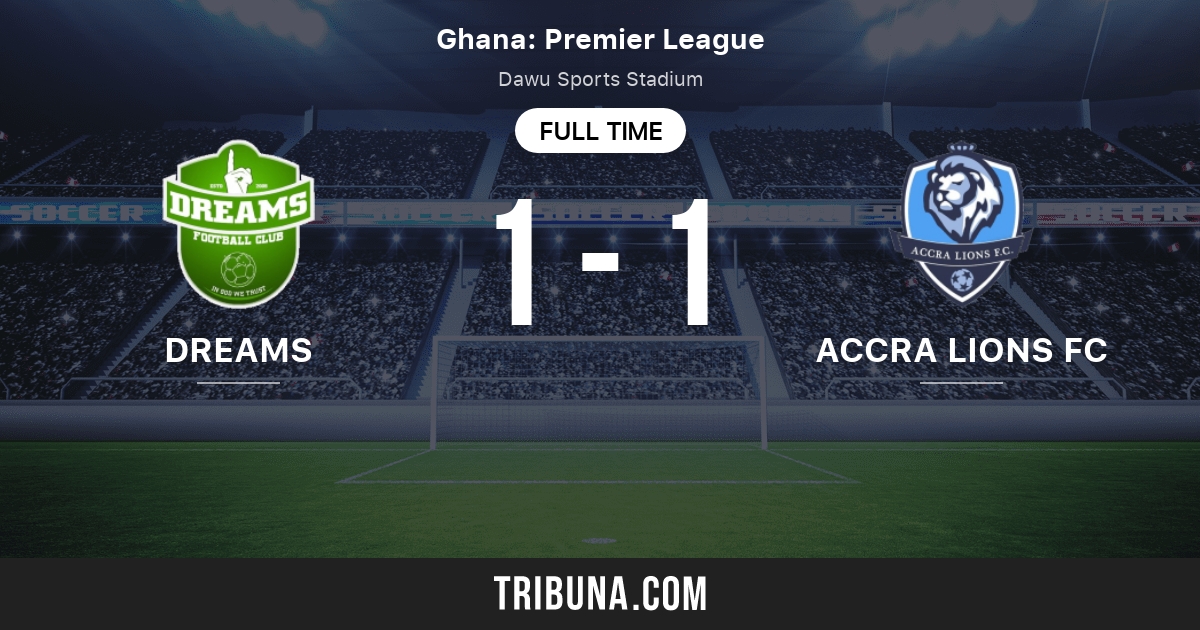 Dreams vs Accra Lions Standings in Ghana. Premier League 12/24/2023