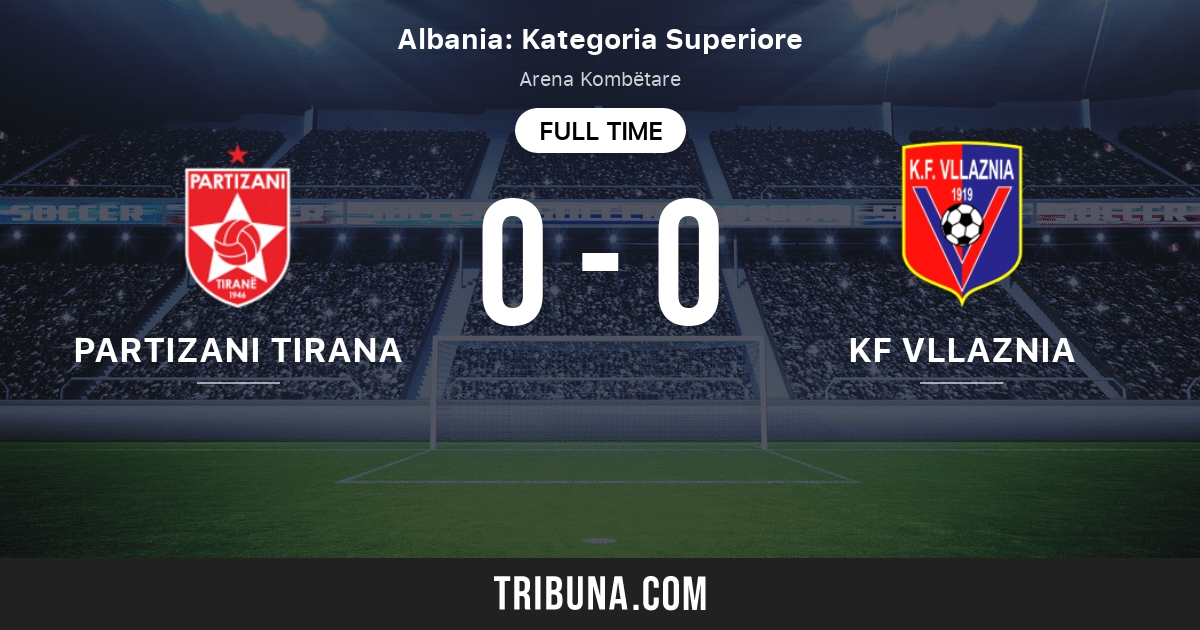 Partizani Tirana vs KF Vllaznia Shkoder Marcador en vivo