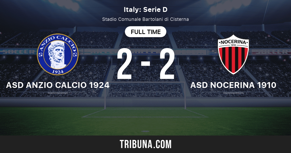 ASD Anzio Calcio 1924 vs Asd Nocerina 1910 Live Score, Stream and H2H