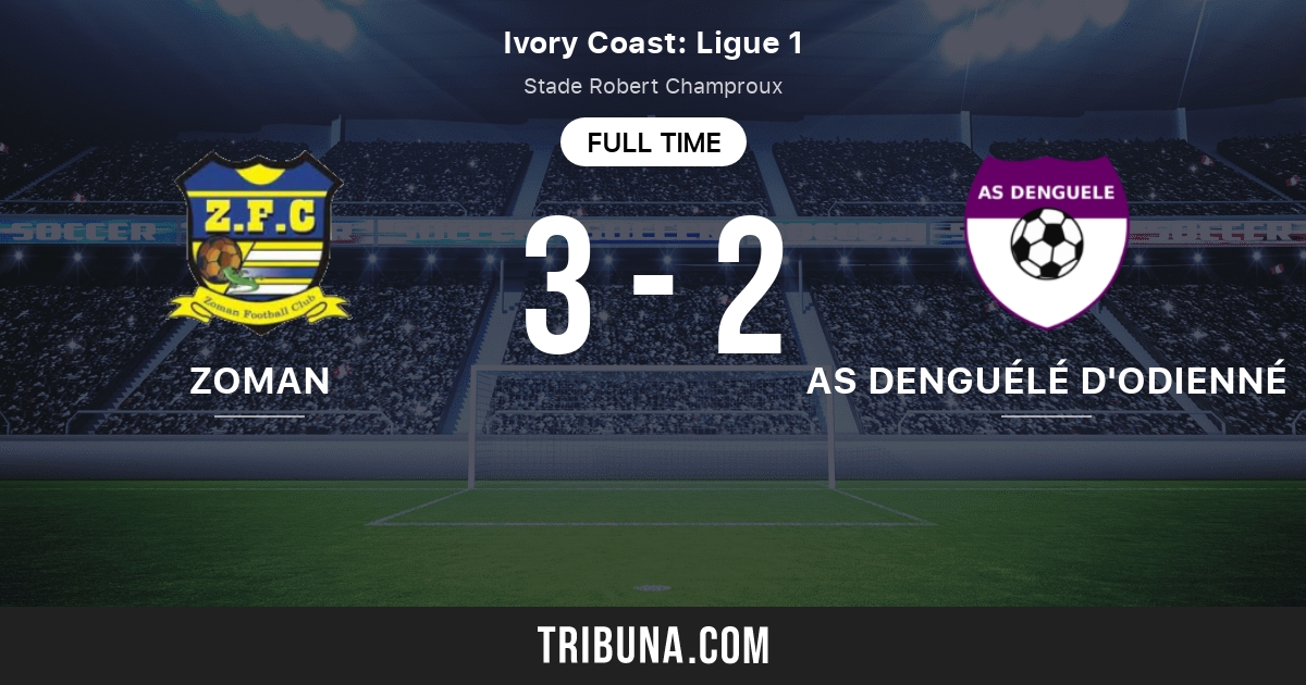 Zoman vs AS Denguélé d'Odienné Match des statistiques face à face 12