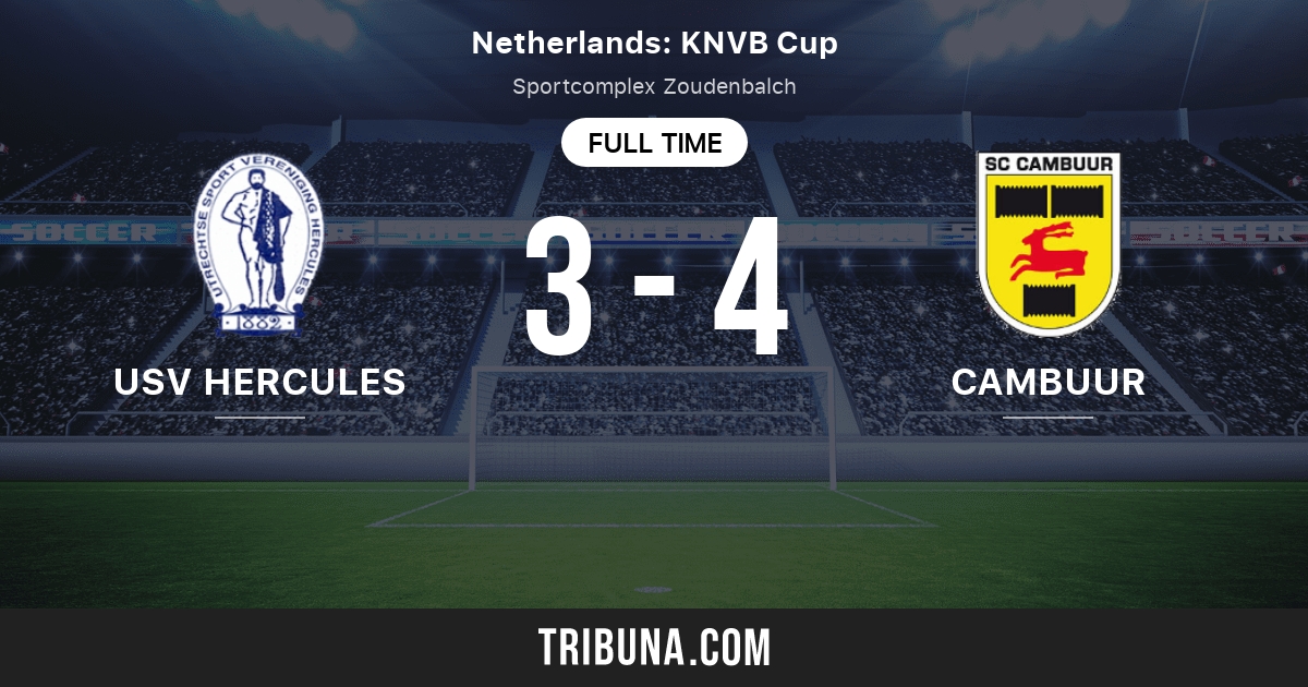 USV Hercules vs Cambuur: Standings in KNVB beker - 1/25/2024