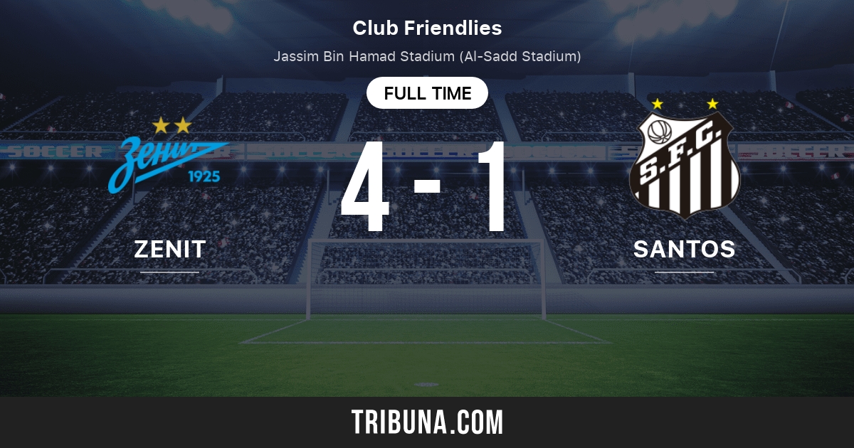 Zenit vs Santos Marcador en vivo, Retransmisión y enfrentamientos