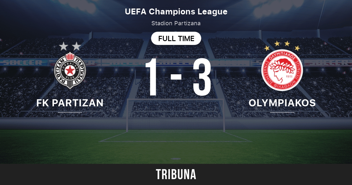 FK Partizan vs Olympiakos: Live Score, Stream and H2H results 07/25/2017.  Preview match FK Partizan vs Olympiakos, team, start time. Tribuna.com
