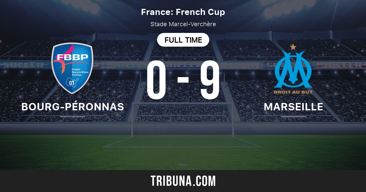 Fc Bourg En Bresse Peronnas 01 Vs Olympique Marseille Standings In France Coupe De France 02 06 2018
