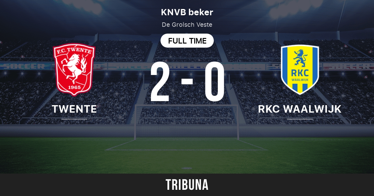 FC Twente vs RKC Waalwijk: Score en direct, Stream et résultats H2H  8/18/2019. Avant-match FC Twente vs RKC Waalwijk, équipe, heure de début.  Tribuna.com