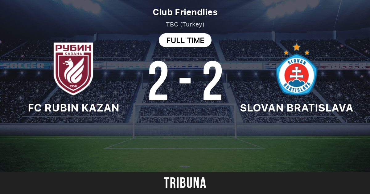 FC Rubin Kazan vs Slovan Bratislava: Live Score, Stream and H2H results  1/30/2019. Preview match FC Rubin Kazan vs Slovan Bratislava, team, start  time. Tribuna.com
