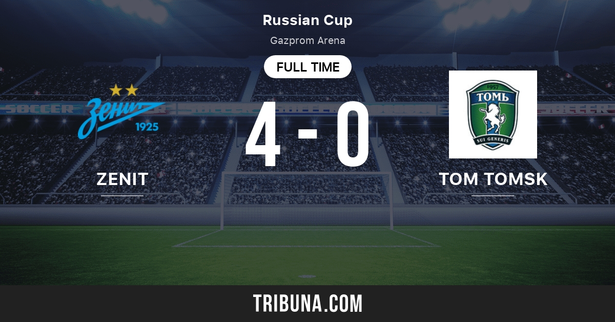 Zenit vs Tom Tomsk Live Score, Stream and H2H results 10/30/2019