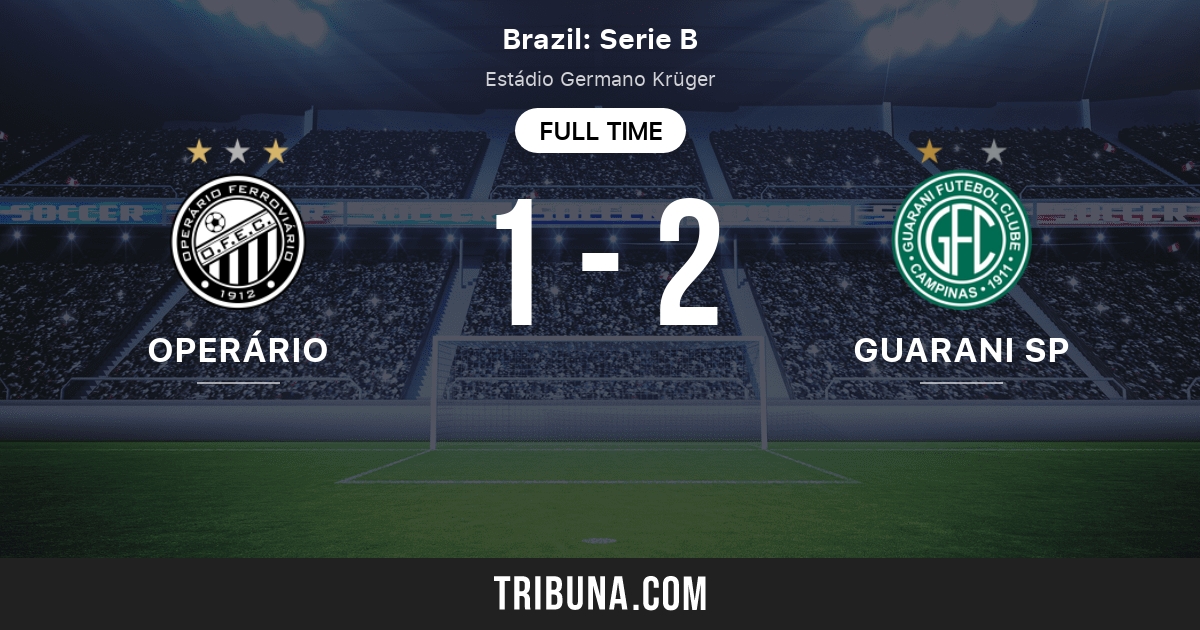 Operario Pr Vs Guarani Fc Sp Live Score Stream And H2h Results 09 05 2020 Preview Match Operario Pr Vs Guarani Fc Sp Team Start Time Tribuna Com