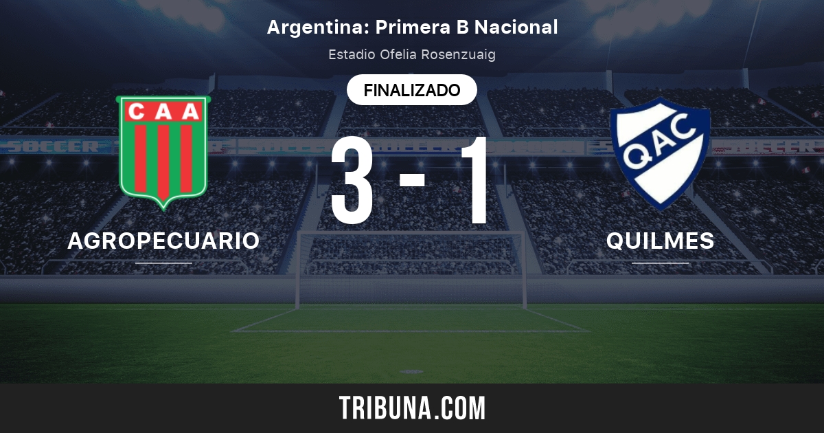 Agropecuario Argentino Vs Quilmes Ac Marcador En Vivo Retransmision Y Enfrentamientos Directos 28 08 2021 Previsualizar Partido Agropecuario Argentino Vs Quilmes Ac Equipo Hora De Comienzo Tribuna Com