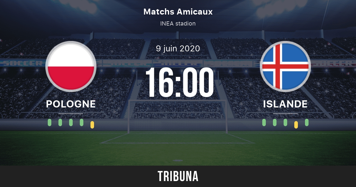 Pologne vs Islande: Score en direct, Stream et résultats H2H 09/06/2020.  Avant-match Pologne vs Islande, équipe, heure de début. Tribuna.com